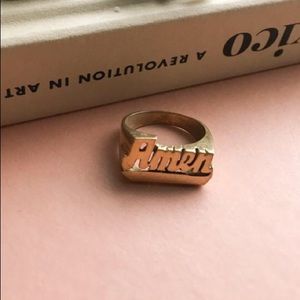 Brass ring “amen” from all the wire brand new